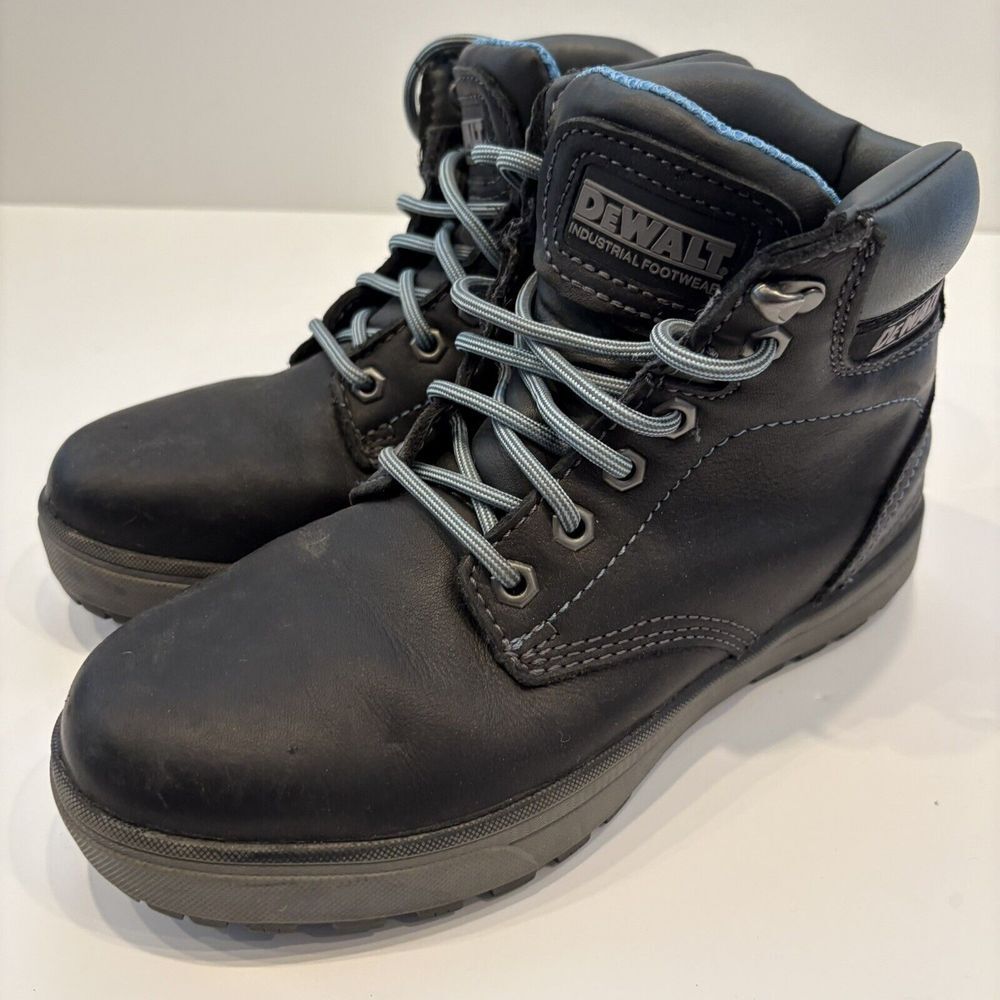 EUC DeWalt Plasma Women's Steel Toe Work Boots Black Size US 7.5 DXWP10049WM
